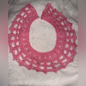 Elegant Pink Crochet Necklace